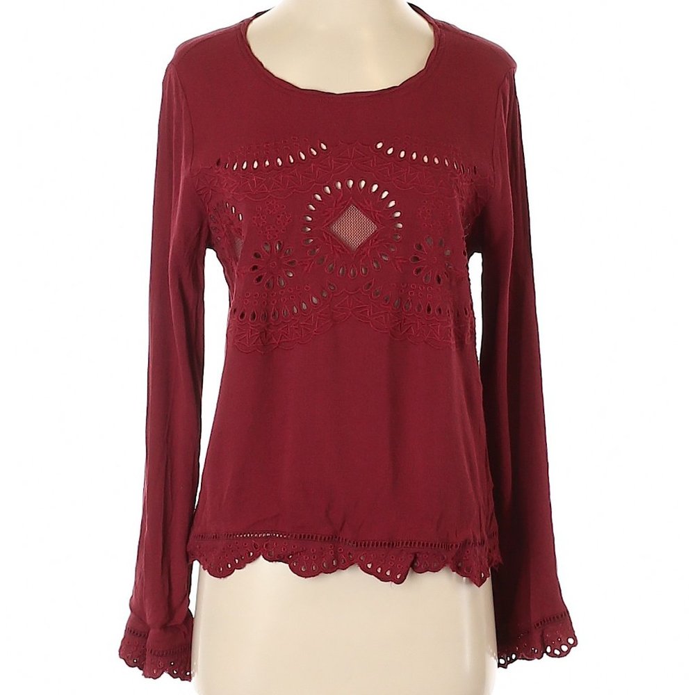 Storee Red Long-Sleeved Top with Detailing